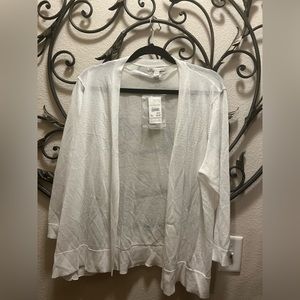 White waist length sweater